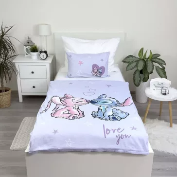   Disney Lilo és Stitch, A csillagkutya Purple gyerek, ovis ágyneműhuzat 100×135 cm, 40×60 cm