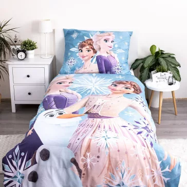   Disney Jégvarázs White Snowflake gyerek, ovis ágyneműhuzat 100×135 cm, 40×60 cm
