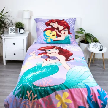   Disney Hercegnők Ariel Pink ágyneműhuzat 140×200cm, 70×90 cm