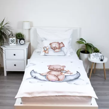 Maci Plane gyerek, ovis ágyneműhuzat 100×135cm, 40×60 cm