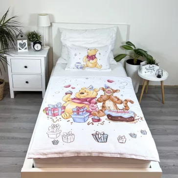   Disney Micimackó Birthday Party gyerek, ovis ágyneműhuzat 100×135 cm, 40×60 cm
