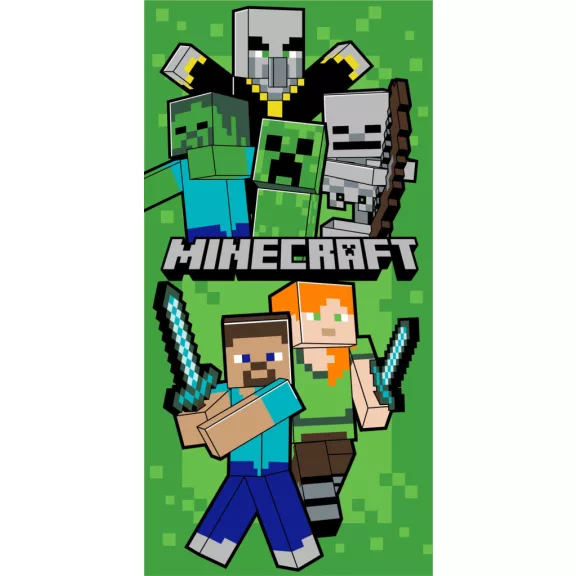 Minecraft Let's Survive fürdőlepedő, strand törölköző 70x140cm Minecraft Let's Survive fürdőlepedő, strand törölköző 70x140cm