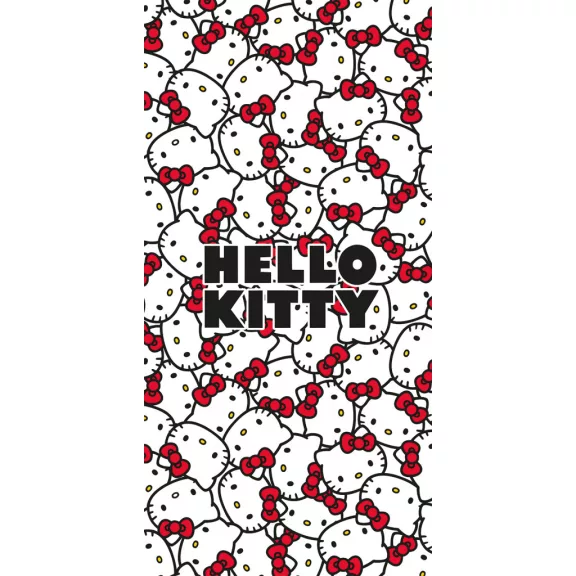 Hello Kitty Red Bows fürdőlepedő, strand törölköző 70x140cm Hello Kitty Red Bows fürdőlepedő, strand törölköző 70x140cm