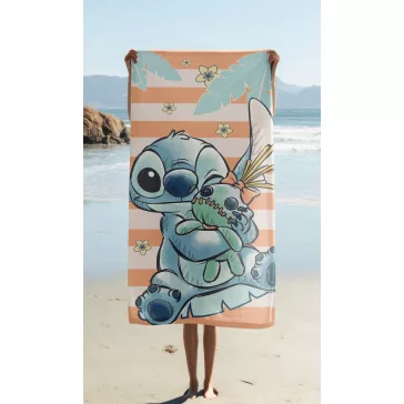   Disney Lilo és Stitch, A csillagkutya Tropical Hugs fürdőlepedő, strand törölköző 70x140cm