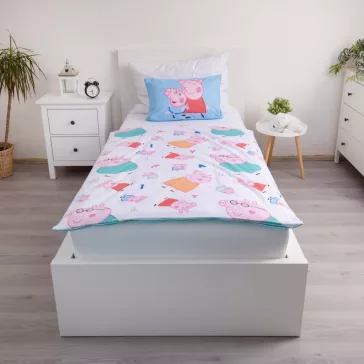   Peppa malac Big Pig Family gyerek, ovis ágyneműhuzat 100×135cm, 40×60 cm