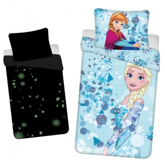   Disney Jégvarázs Light Blue sötétben világító ágyneműhuzat 140×200cm, 70×90 cm