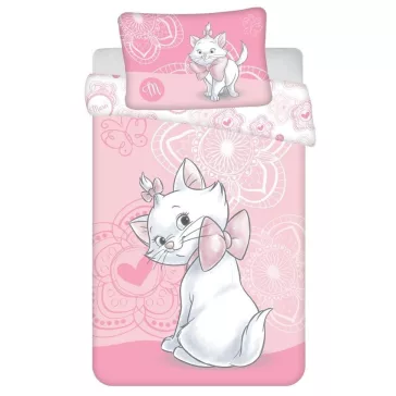  Disney Marie Pink Flower gyerek, ovis ágyneműhuzat 100×135cm, 40×60 cm