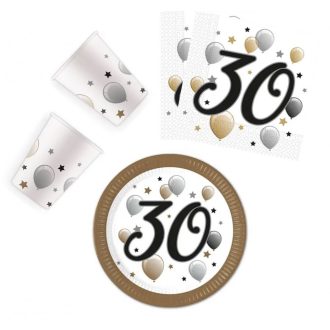  Happy Birthday 30 Milestone party szett 36 db-os 23 cm-es tányérral