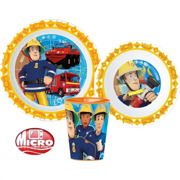 Sam a tűzoltó Rescue Mission étkészlet, micro műanyag szett, pohárral 260 ml Sam a tűzoltó Rescue Mission étkészlet, micro műanyag szett, pohárral 260 ml