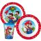 Super Mario Mushroom Kingdom étkészlet, micro műanyag szett, pohárral 260 ml