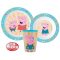 Peppa malac Kindness étkészlet, micro műanyag szett, pohárral 260 ml