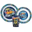 Hot Wheels Blue Fire étkészlet, micro műanyag szett pohárral 260 ml