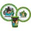 Minecraft Pixelcraft étkészlet, micro műanyag szett, pohárral 260 ml 