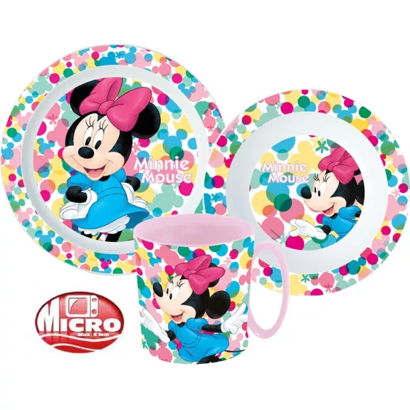 Disney Minnie Feel Good étkészlet, micro műanyag szett bögrével 350 ml Disney Minnie Feel Good étkészlet, micro műanyag szett bögrével 350 ml