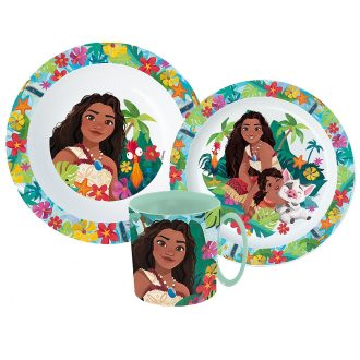   Disney Vaiana Lagoon étkészlet, micro műanyag szett bögrével 350 ml
