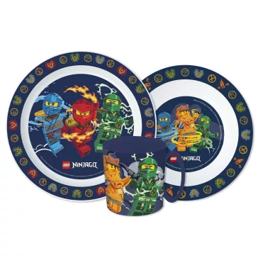   Lego Ninjago Elemental étkészlet, micro műanyag szett bögrével 390 ml 