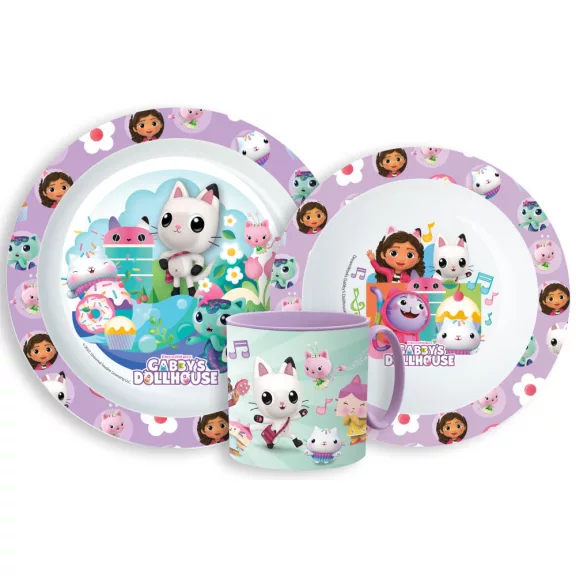Gabi babaháza Kitty Magic étkészlet, micro műanyag szett bögrével 265 ml Gabi babaháza Kitty Magic étkészlet, micro műanyag szett bögrével 265 ml