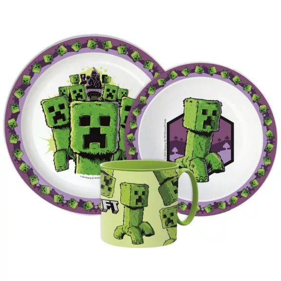 Minecraft The Movie étkészlet, micro műanyag szett bögrével 265 ml Minecraft The Movie étkészlet, micro műanyag szett bögrével 265 ml
