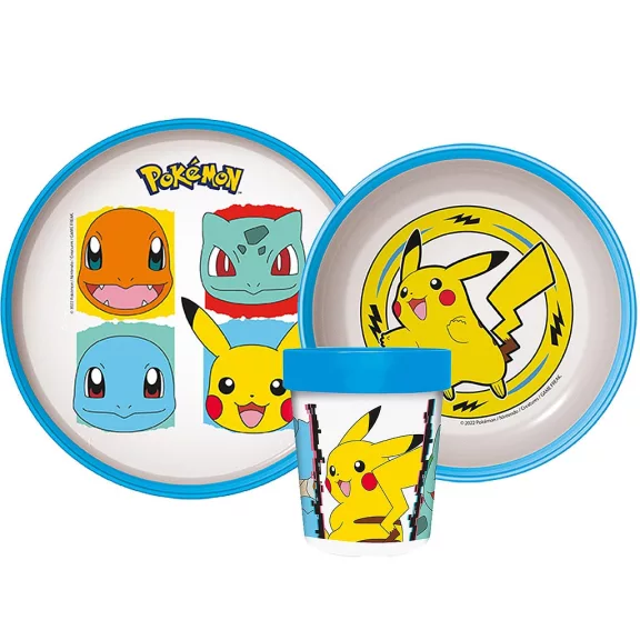 Pokémon Original Team csúszásmentes étkészlet, micro műanyag szett Pokémon Original Team csúszásmentes étkészlet, micro műanyag szett
