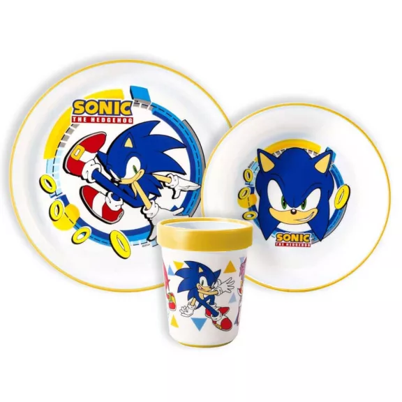 Sonic a sündisznó Rings csúszásmentes étkészlet, micro műanyag szett Sonic a sündisznó Rings csúszásmentes étkészlet, micro műanyag szett