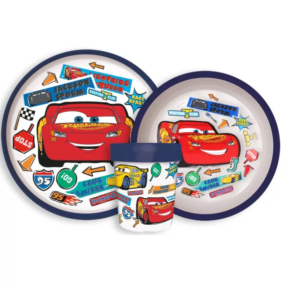 Disney Verdák Stickers Go csúszásmentes étkészlet, micro műanyag szett Disney Verdák Stickers Go csúszásmentes étkészlet, micro műanyag szett