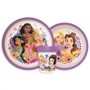   Disney Hercegnők Courageous Heart csúszásmentes étkészlet, micro műanyag szett