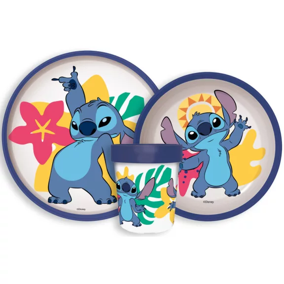 Disney Lilo és Stitch, A csillagkutya Palm csúszásmentes étkészlet, micro műanyag szett Disney Lilo és Stitch, A csillagkutya Palm csúszásmentes étkészlet, micro műanyag szett