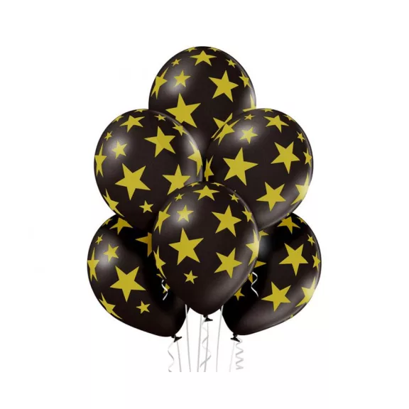 Csillagos Black Star léggömb, lufi szett 6 db-os 30 cm (12 inch) Csillagos Black Star léggömb, lufi szett 6 db-os 30 cm (12 inch)