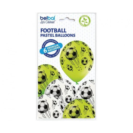Football, Focis léggömb, lufi 6 db-os 12 inch (30 cm)