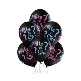   Fiú vagy Lány He or She léggömb, lufi 6 db-os 12 inch (30cm)