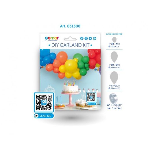 Színes Rainbow léggömb, lufi girland szett 65 db-os