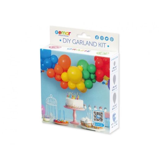 Színes Rainbow léggömb, lufi girland szett 65 db-os