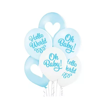 Oh Baby Boy léggömb, lufi 6 db-os 12 inch (30cm)