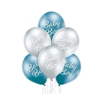 Baby Boy léggömb, lufi 6 db-os 12 inch (30cm)