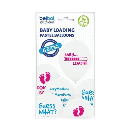 Baby Loading léggömb, lufi 6 db-os 12 inch (30 cm)