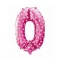 Rózsaszín Pink with Hearts 0-ás szám fólia lufi 61 cm