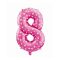 Rózsaszín Pink with Hearts 8-as szám fólia lufi 61 cm