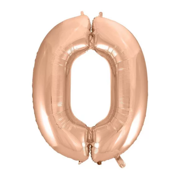 Rose Gold 0-ás szám fólia lufi 92 cm Rose Gold 0-ás szám fólia lufi 92 cm
