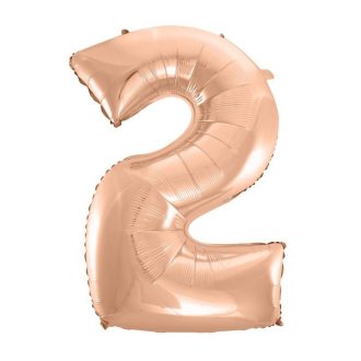 Rose Gold 2-es szám fólia lufi 92 cm