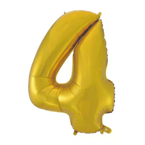 Arany 4-es Gold Mat szám fólia lufi 92 cm Arany 4-es Gold Mat szám fólia lufi 92 cm