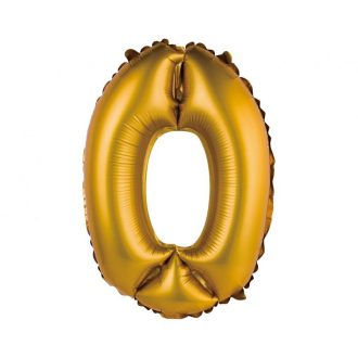 Arany Gold Matt 0-ás mini szám fólia lufi 35 cm