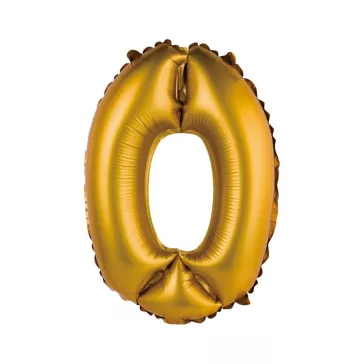 Arany Gold Matt 0-ás mini szám fólia lufi 35 cm