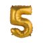 Arany Gold Matt 5-ös mini szám fólia lufi 35 cm