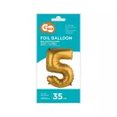 Arany Gold Matt 5-ös mini szám fólia lufi 35 cm