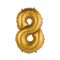 Arany Gold Matt 8-as mini szám fólia lufi 35 cm