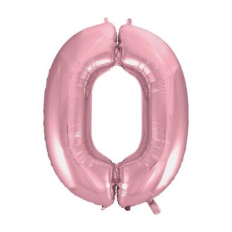 Rózsaszín Light Pink 0-ás szám fólia lufi 92 cm