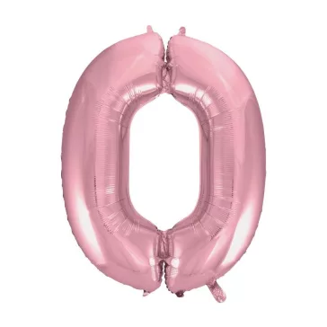 Rózsaszín Light Pink 0-ás szám fólia lufi 92 cm