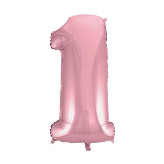 Rózsaszín Light Pink 1-es szám fólia lufi 92 cm
