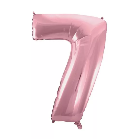 Rózsaszín Light Pink 7-es szám fólia lufi 92 cm Rózsaszín Light Pink 7-es szám fólia lufi 92 cm