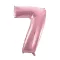 Rózsaszín Light Pink 7-es szám fólia lufi 92 cm